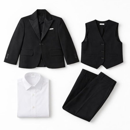 بدله اطفال مع قميص  اربع قطع