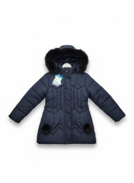 جكيت باللون الكحلي مبطن فرو